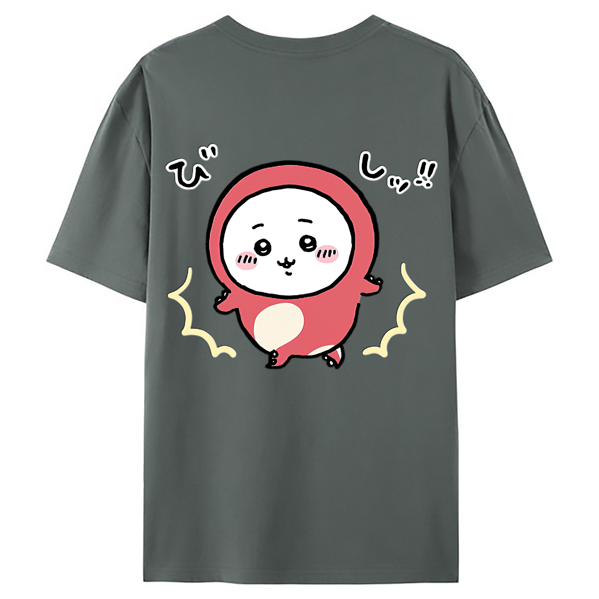 （画像用） ちいかわ ちいかわ Chii-kawa chiikawa 綿100％ メンズ半袖Tシャツ（バックプリント） 通気性